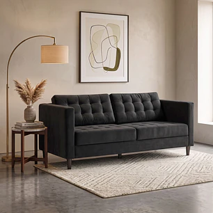 Sofá Siena Felpa Negro 202 cm