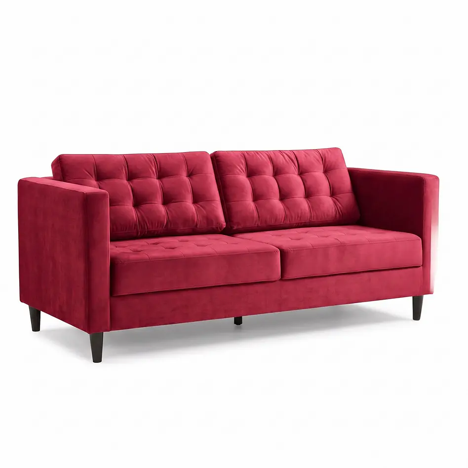 Sofá Siena Felpa Rojo 202 cm 1