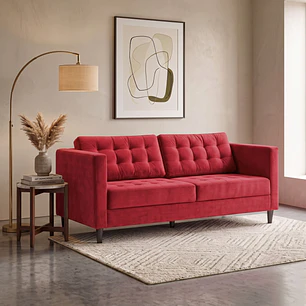 Sofá Siena Felpa Rojo 202 cm