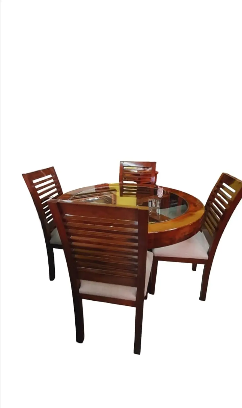 comedor redondo con cristal 4 personas 2