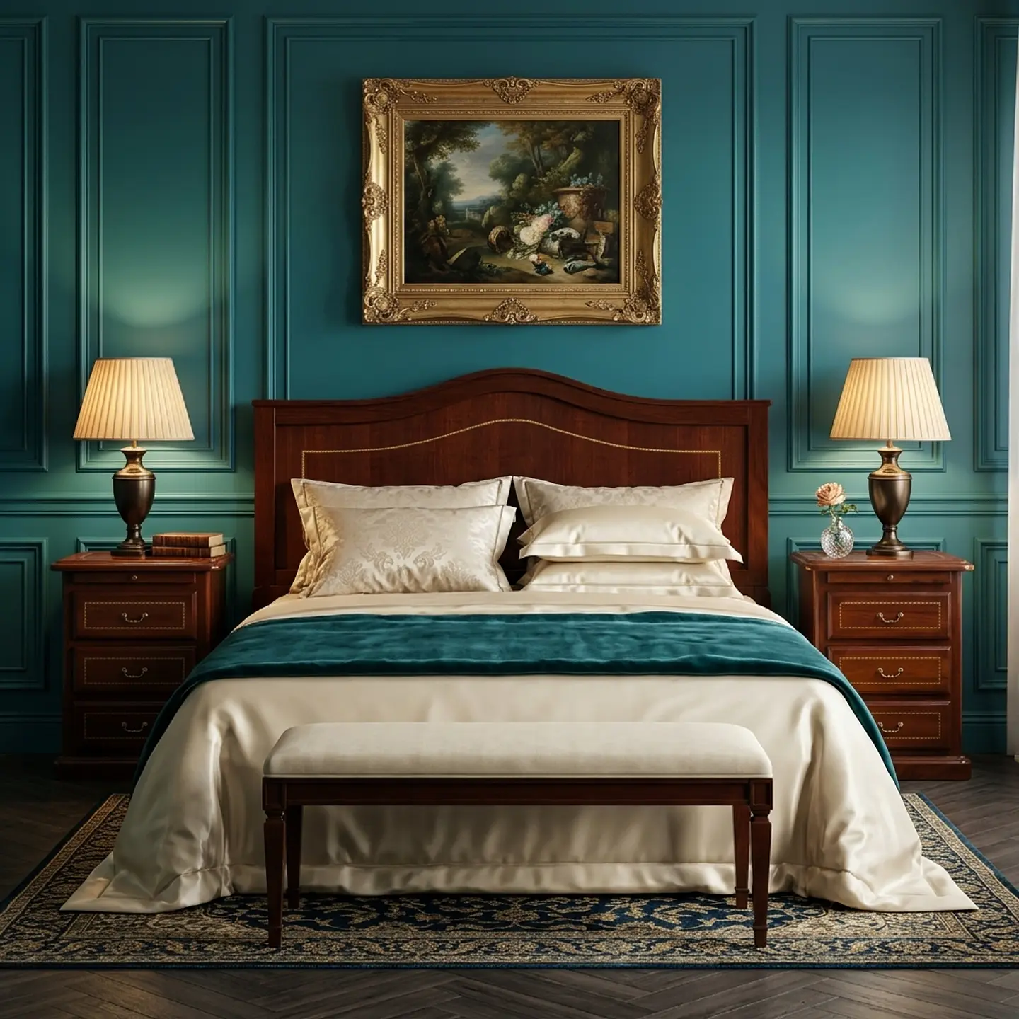 Marquesa Modelo Inglés con Marquetería 2P 2