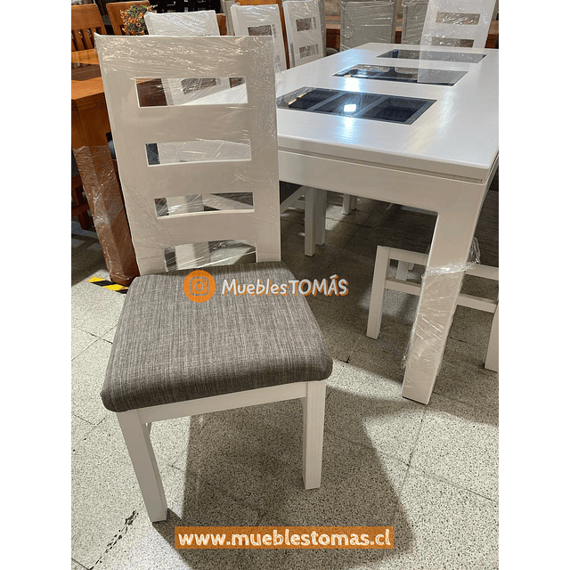 Comedor Bicolor, para 6 personas, rectangular.