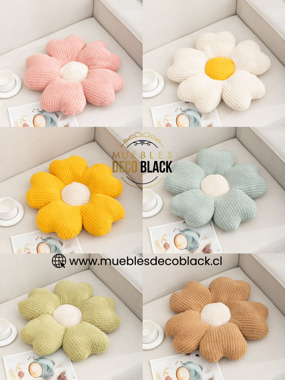 Cojín modelo flor menta