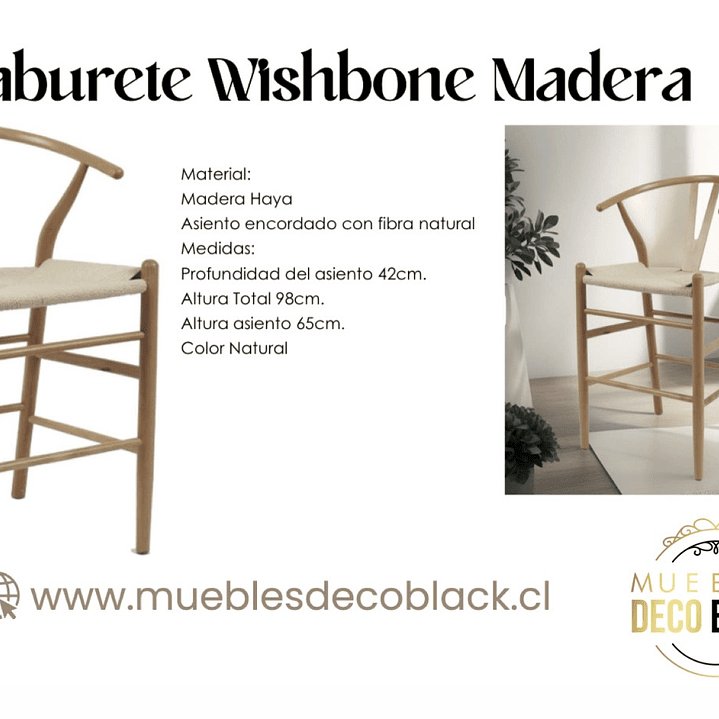 TABURETE WISHBONE MADERA  1