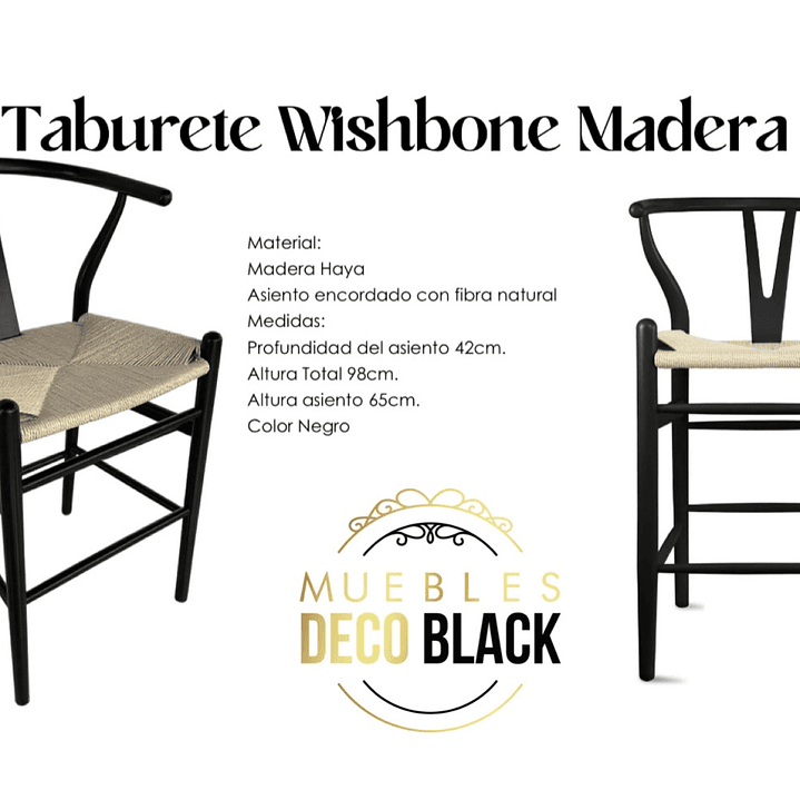 TABURETE WISHBONE MADERA  2