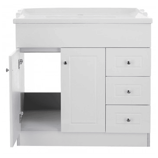 Kit Mueble B100PHD-B + Vanitorio F-100 Blanco Derecho  / 100x80x47cm 2