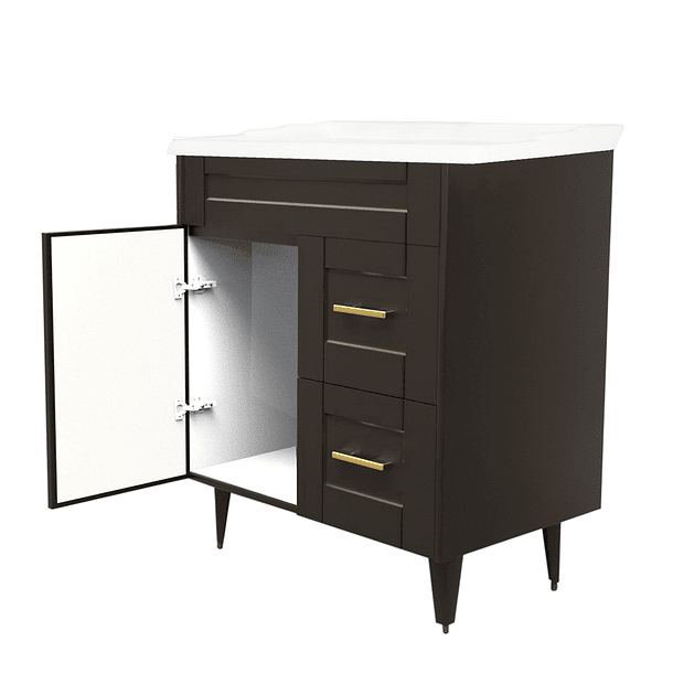 Kit Mueble Deluxe 70SK + Vanitorio F-70 Café  / 70x47x80cm 4