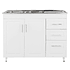 Kit Mueble + Lavaplatos Blanco Derecho (Incluye Desagüe con Sifón) / 120x90x50cm 2