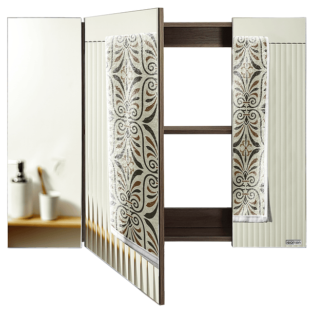 Mueble Botiquin con Espejo para Baño Elegance BME-100 Nogal / 100x13,5x80cm 4
