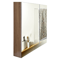 Mueble Botiquin con Espejo para Baño Elegance BME-80 Nogal / 80x13,5x80cm