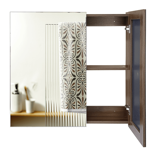 Mueble Botiquin con Espejo para Baño Elegance BME-80 Nogal / 80x13,5x80cm 4