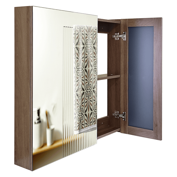 Mueble Botiquin con Espejo para Baño Elegance BME-80 Nogal / 80x13,5x80cm 6
