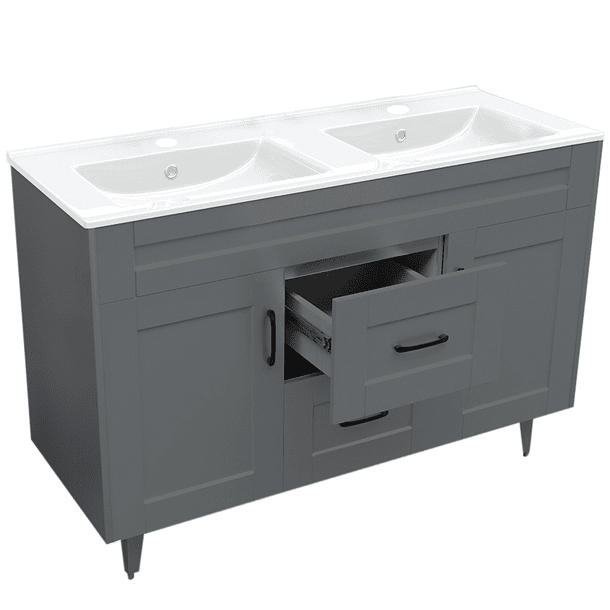 Kit Mueble Deluxe D120SK + Vanitorio P-120D Gris Doble  / 120x80x47cm 4