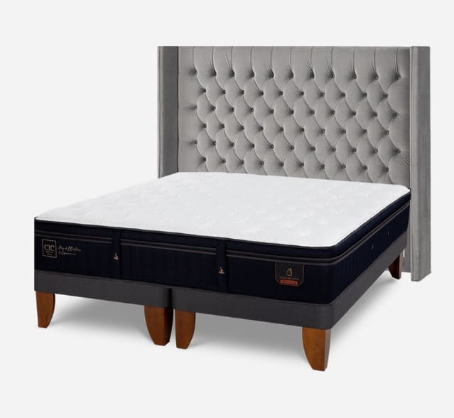 Cama Europea Cic Super Premium / King / Base Dividida + Respaldo