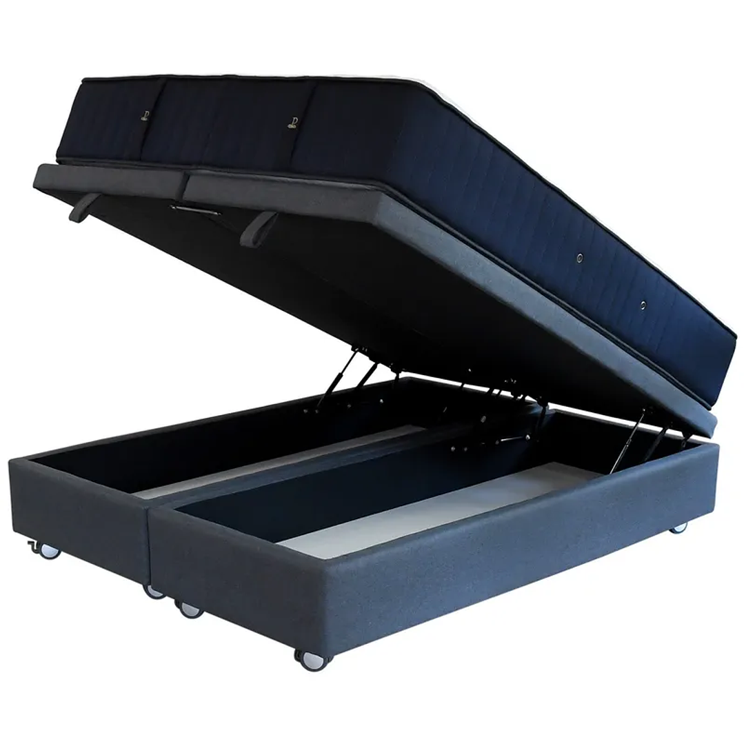 cama baúl + colchón premium en 2 plazas  1