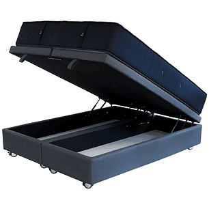 cama baúl + colchón premium en 2 plazas 