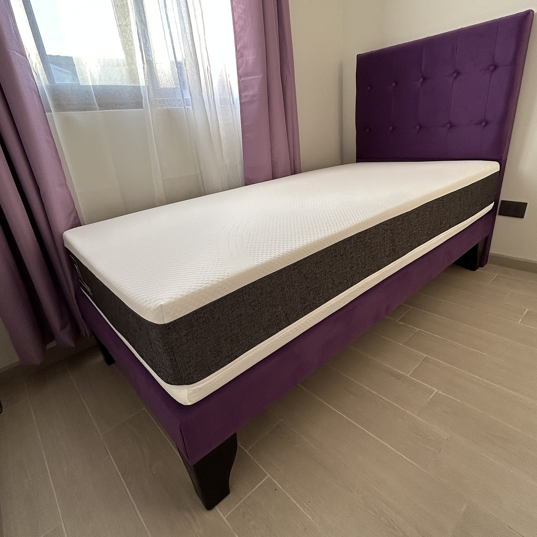 cama en 1 plaza incluye base + respaldo a piso + colchón envío gratis a todo Santiago  1