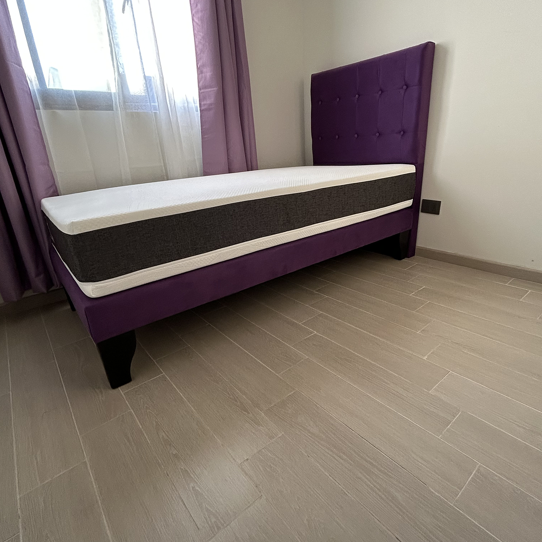 cama en 1 plaza incluye base + respaldo a piso + colchón envío gratis a todo Santiago  2