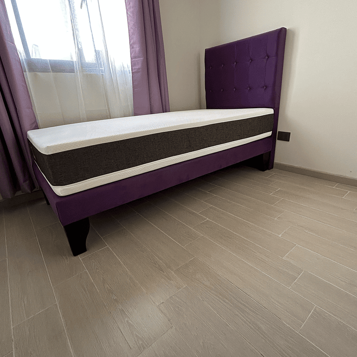 cama en 1 plaza incluye base + respaldo a piso + colchón envío gratis a todo Santiago  2