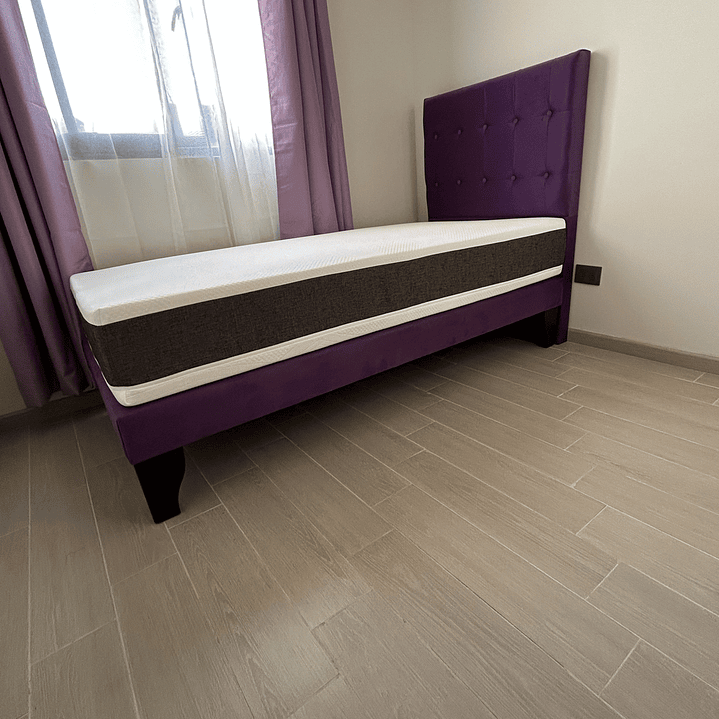 cama en 1 plaza incluye base + respaldo a piso + colchón envío gratis a todo Santiago  3