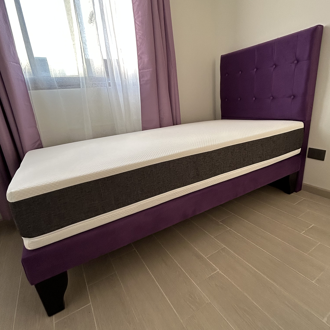 cama en 1 plaza incluye base + respaldo a piso + colchón envío gratis a todo Santiago  6