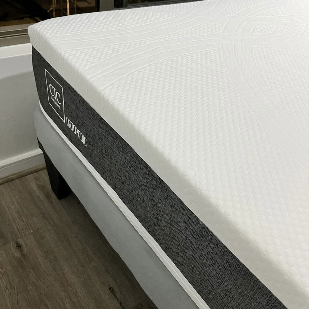 cama en 1 plaza y media incluye base + respaldo a piso + colchón ortopédico  4