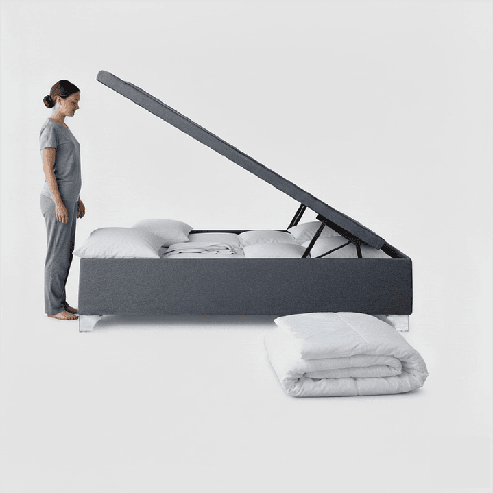 cama baúl con colchón balance premium tamaño 2 plazas matrimonial  1