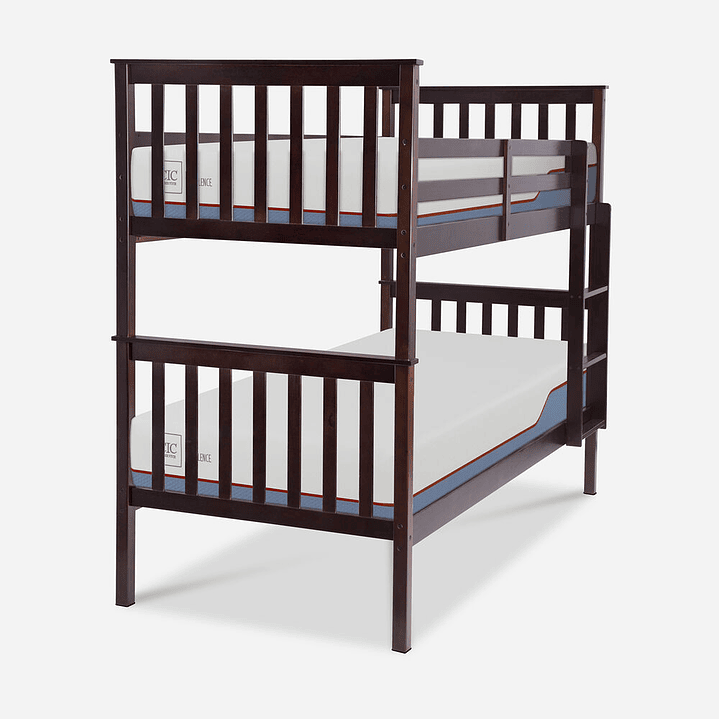 camarote con ambos colchones excellence en 1 plaza con escalera + baranda  1