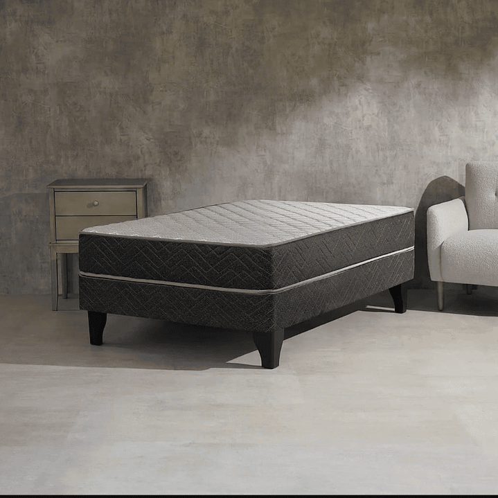 cama en 1 plaza y media con colchón celta apolo black  4