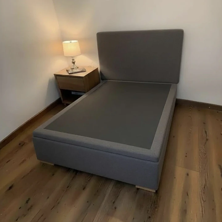base baúl + respaldo a piso cama de 1 plaza y media  1