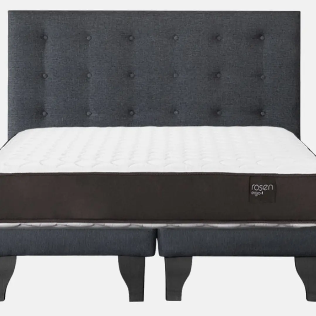 cama 2 plazas ergo-t rosen con bases divididas + respaldo a piso  1