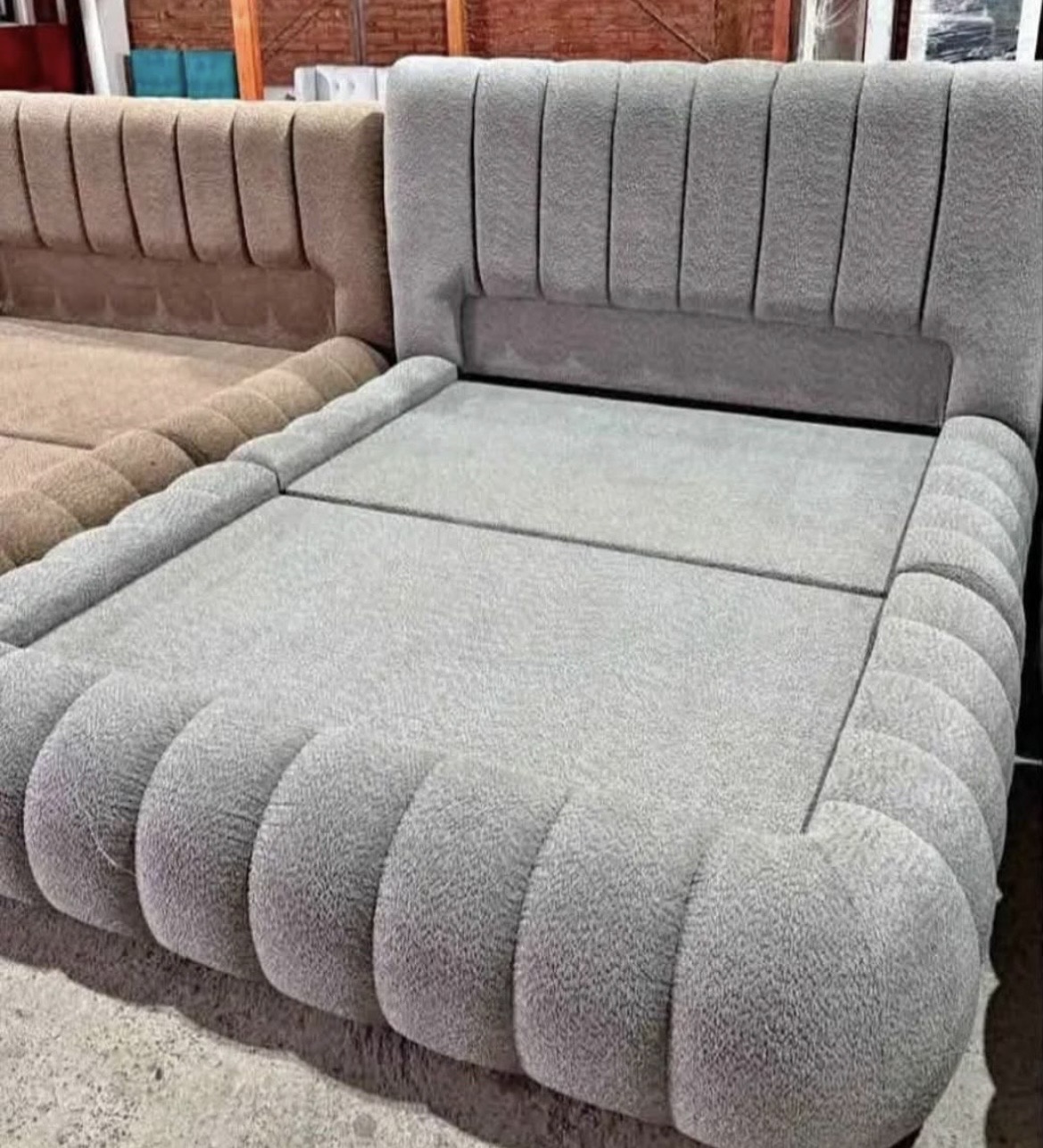 cama nube 2 plazas gris boucle paris