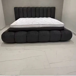 cama king nube premium tela boucle paris 