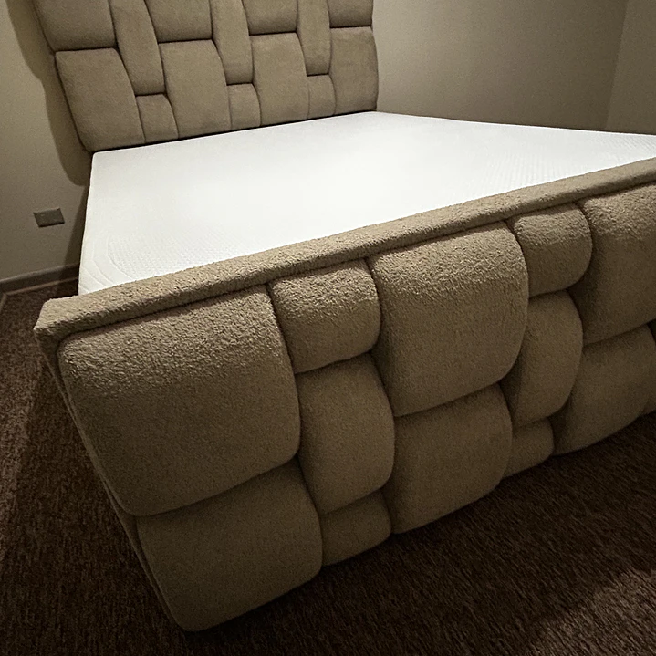 cama boucle 2 plazas con ambos respaldos  4