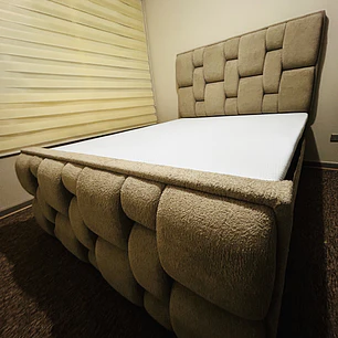 cama boucle 2 plazas con ambos respaldos 