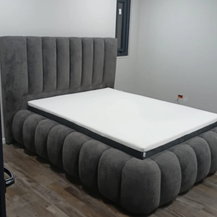 cama king nube premium tela boucle paris  3