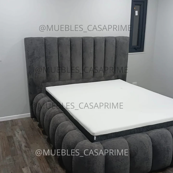 cama king nube premium tela boucle paris  1