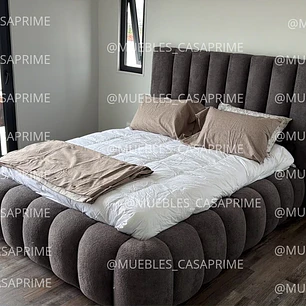 cama king nube premium tela boucle paris 