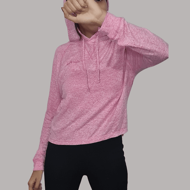 Poleron PINK Lanilla Capucha Rosa 2