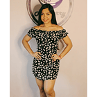 Minivestido Floral de Gasa con Manga Corta 3