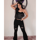 Jeans Acampanados Push Up Rasgado 4