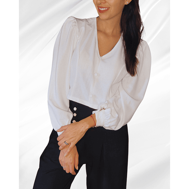 Blusa Manga Larga con Mangas Princesa Blanca 3