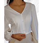 Blusa Manga Larga con Mangas Princesa Blanca 2