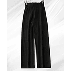 Pantalón Palazzo Negro con Bolsillos y Cintura Elasticada 2