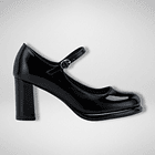 Zapato Negro Mary Jane Mujer Taco Alto 3