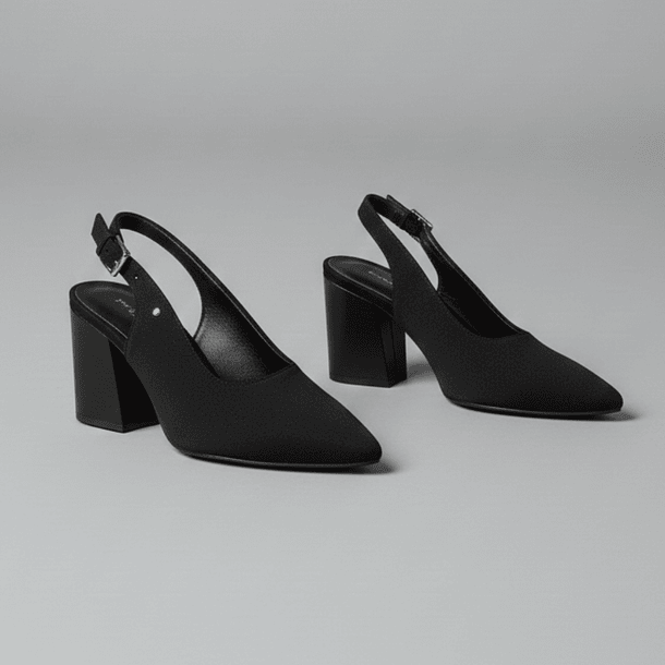 Zapato Mules Negros tacón 8 cm 4