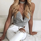 Top de Brillos Mujer con Espalda Descubierta 3