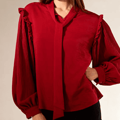 Blusa Elegante Manga Larga con Lazo