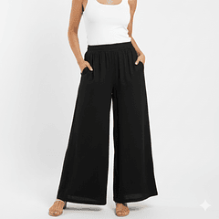 Pantalón Palazzo Fresco con Bolsillos 