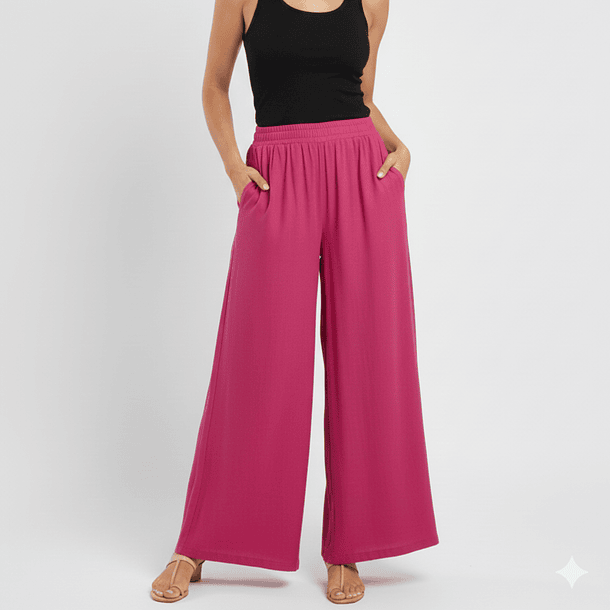 Pantalón Palazzo Fresco con Bolsillos  2